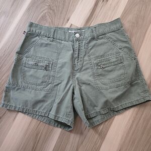 Ralph Lauren Polo Jeans Company 100% Cotton Olive Green Casual Cargo Shorts